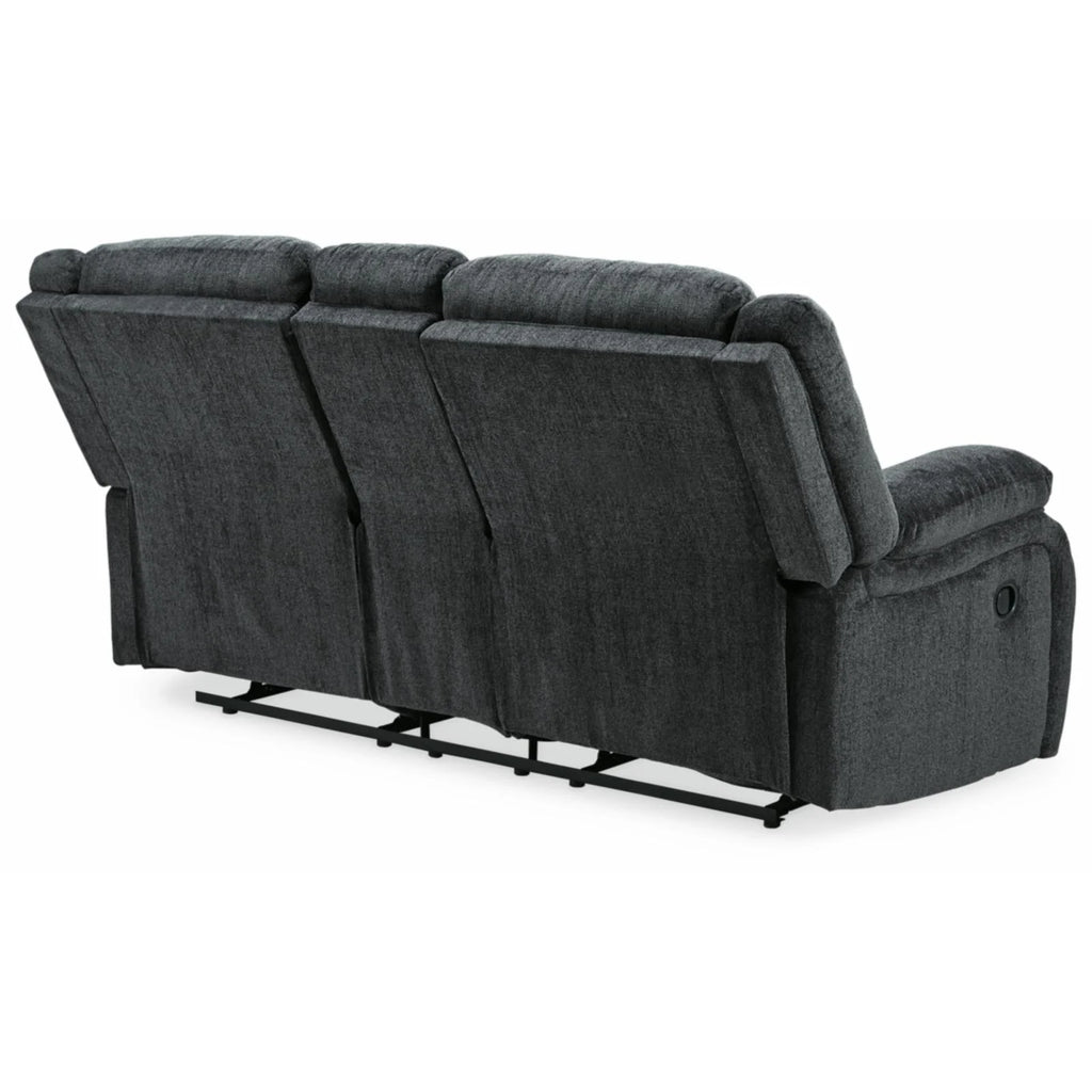 Slate Reclining Loveseat with Console T463