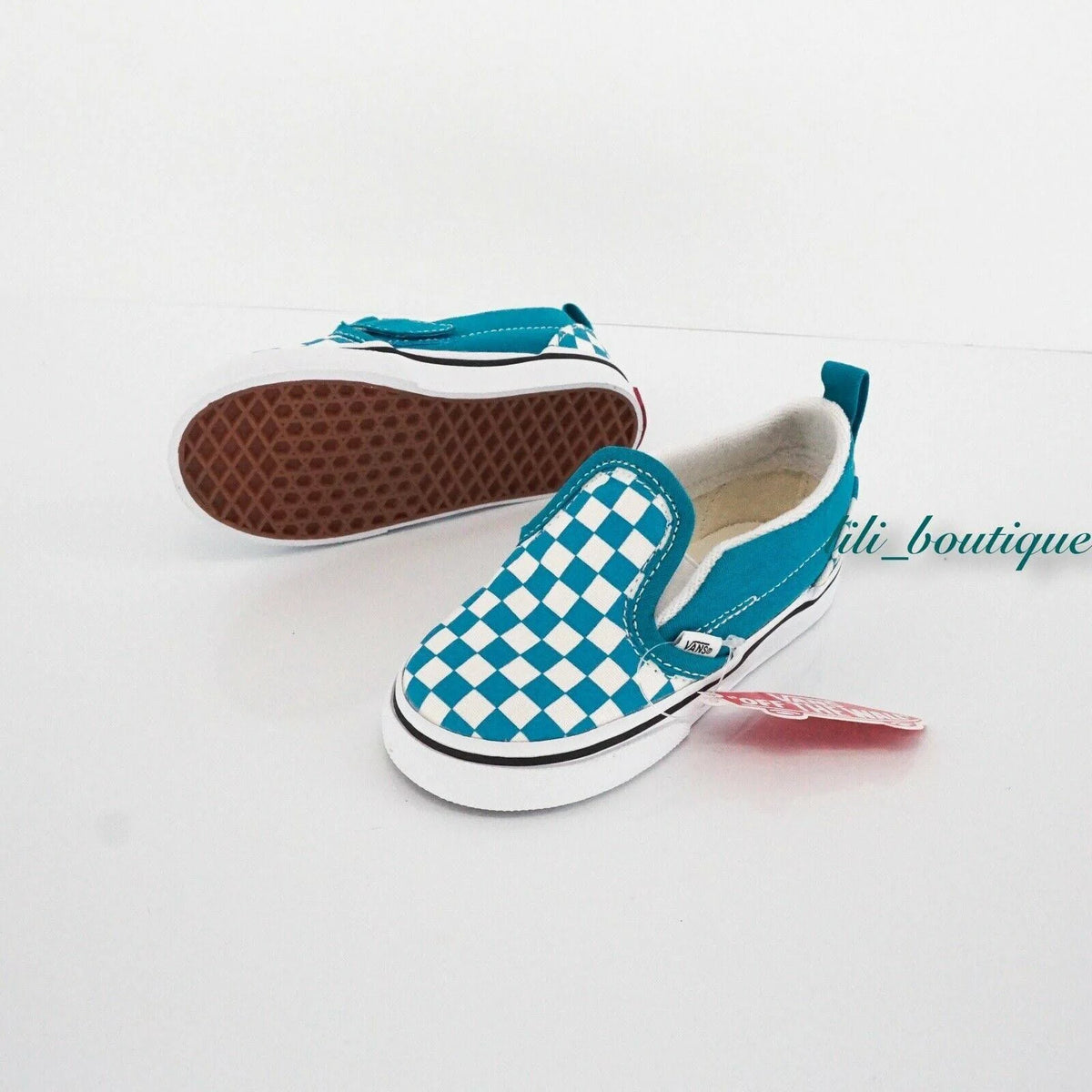 Checkerboard Slip-On V (Caribbean Sea/True White) V4140