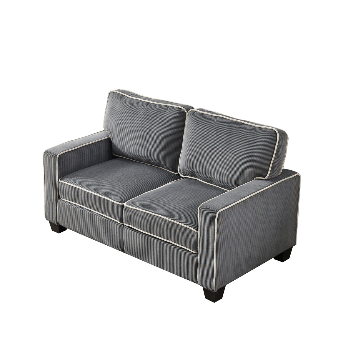 Dark Grey Corduroy Sofa Loveseat with Storage S7141