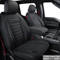 F150 Crew Cab Faux Leather Seat Covers (Black & Blue) F3715