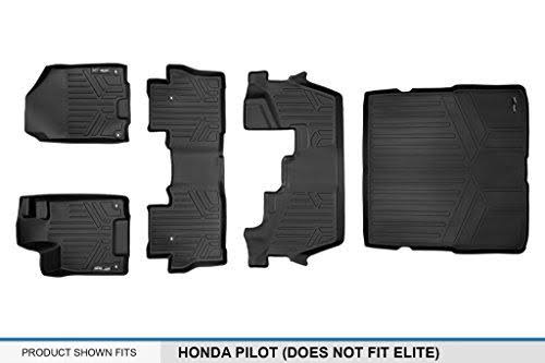 Black 3 Row Floor Mats and Cargo Liner for Honda Pilot C4805