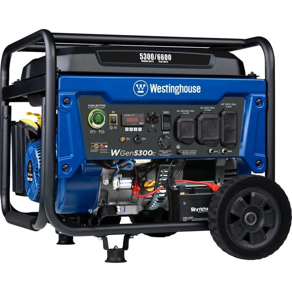 Gas Powered Portable Generator with Remote Electric Start W87636