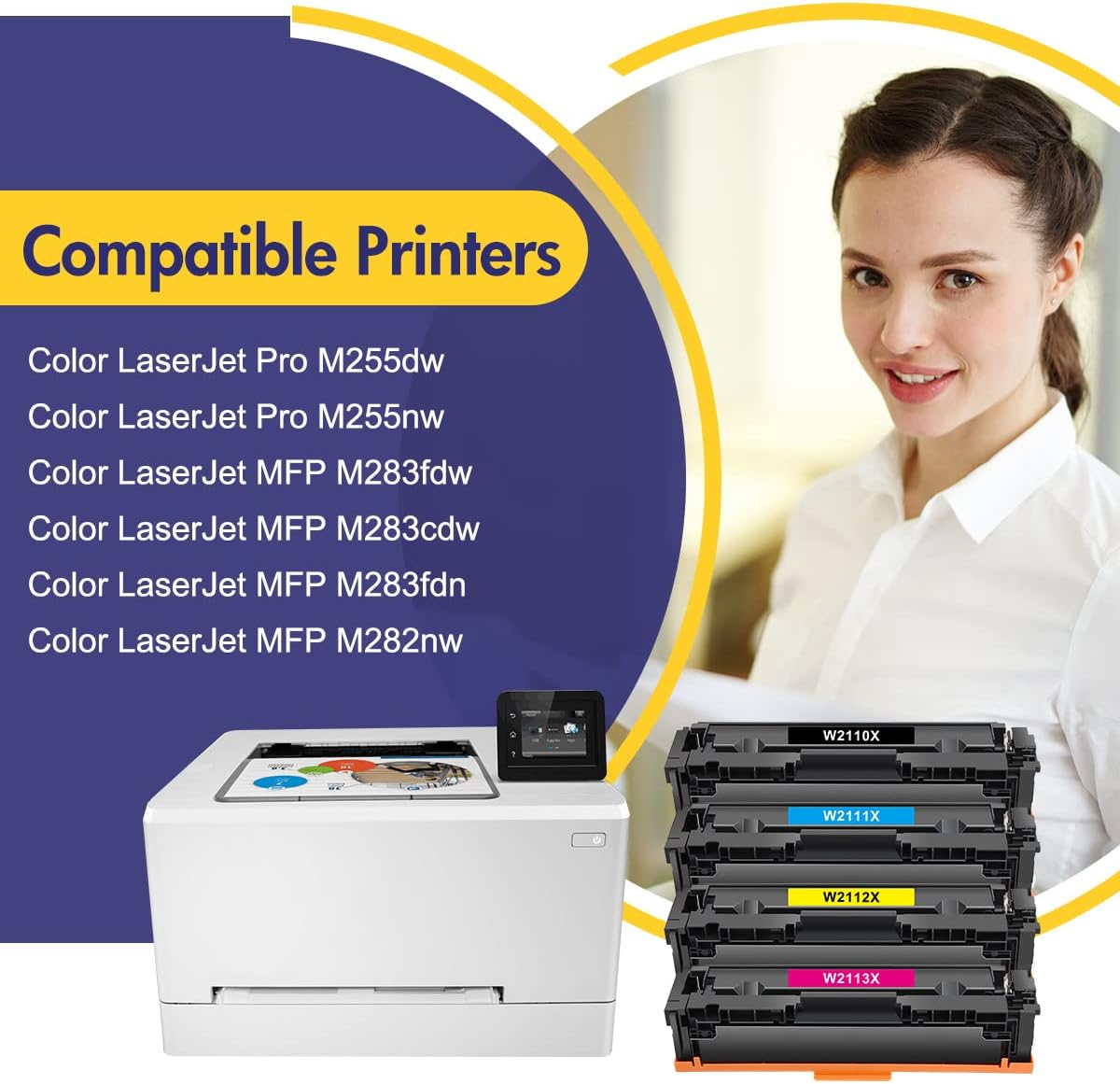 4-Pack Black Cyan Yellow Magenta Toner Cartridge H120546