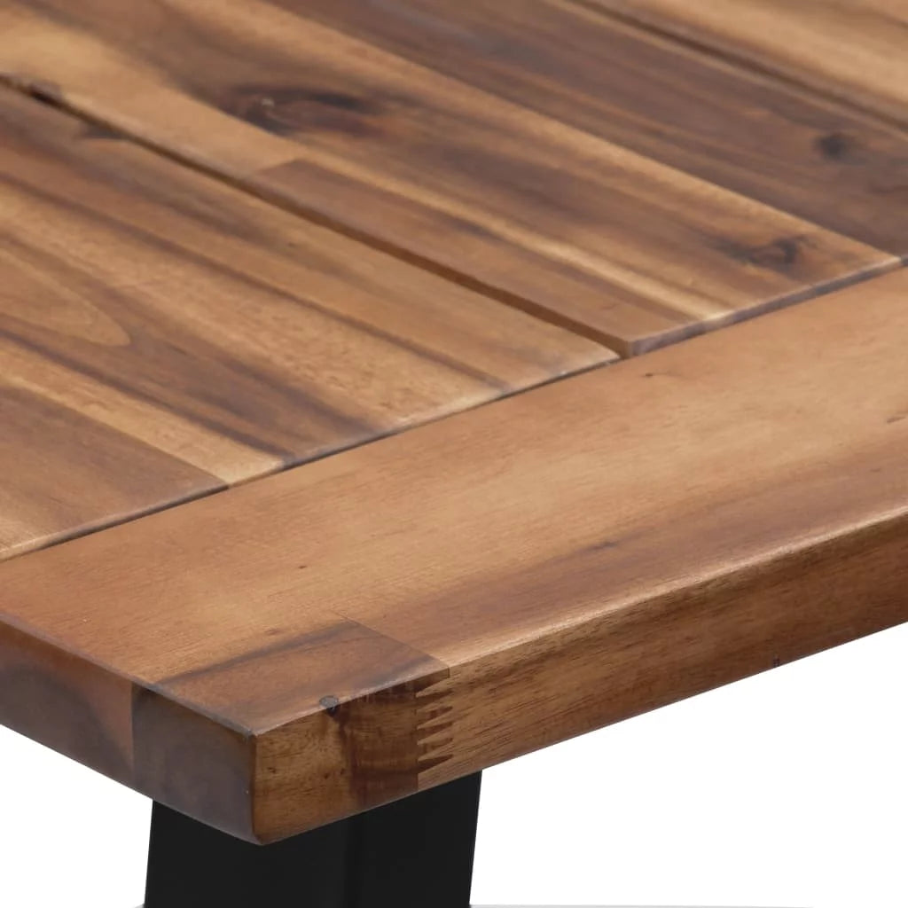 Acacia Wood Dining Table with Metal Frame L99737