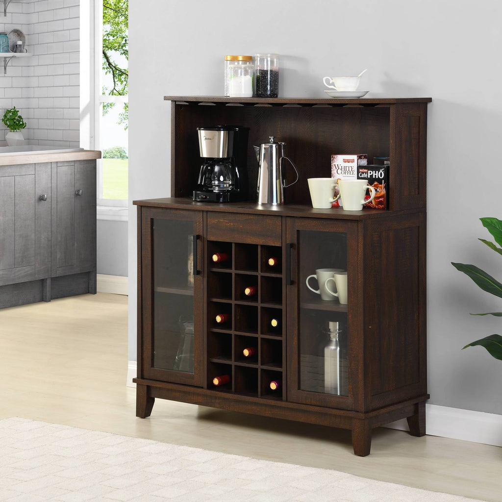 Mahogany Wine Bar Cabinet with Glass Doors M703