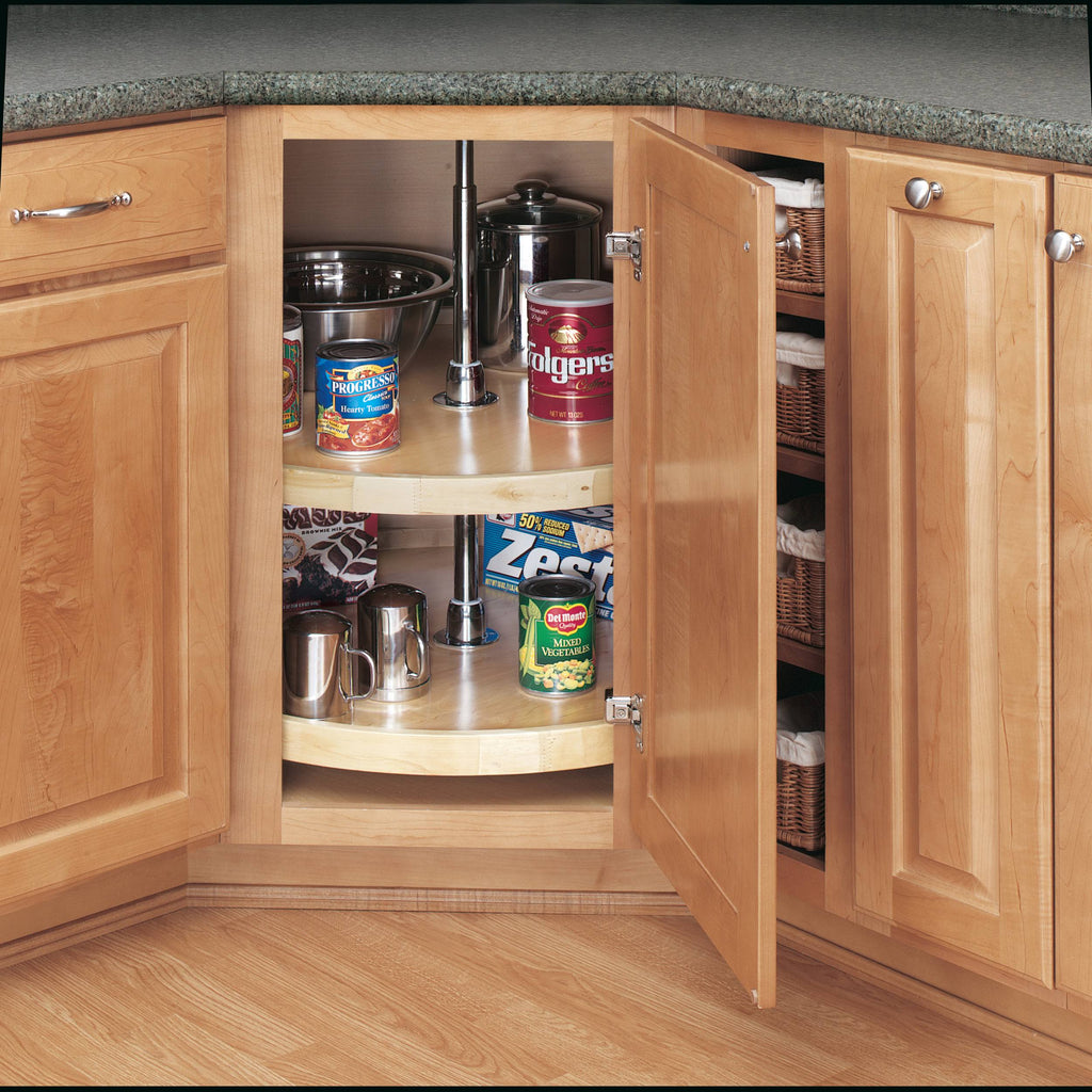 28x22 Wood Full Circle Lazy Susan 2-Shelf J702885
