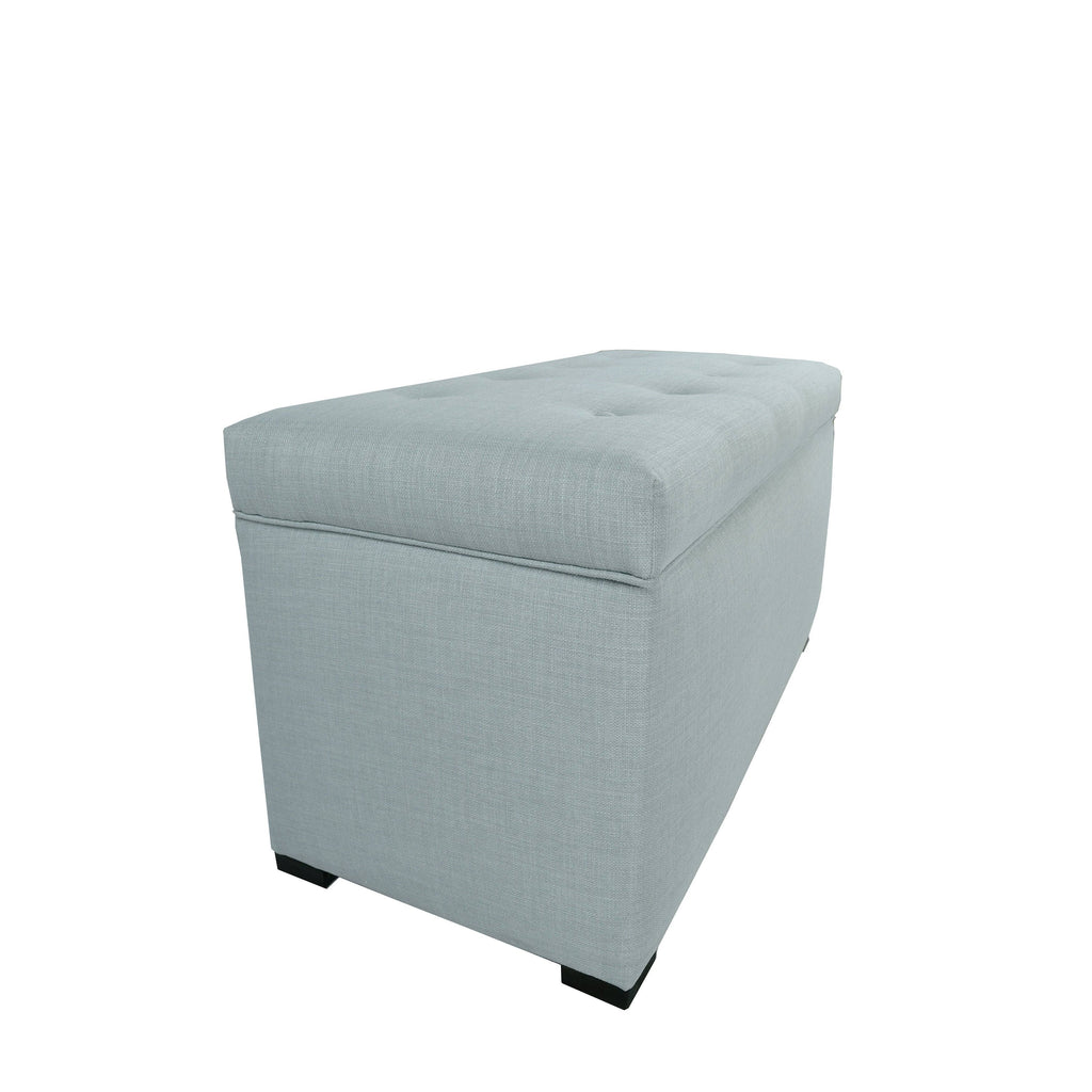 Green 8 Button Tufted Storage Bench Q53943