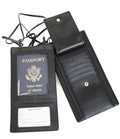 Black Leather Passport Wallet J51376