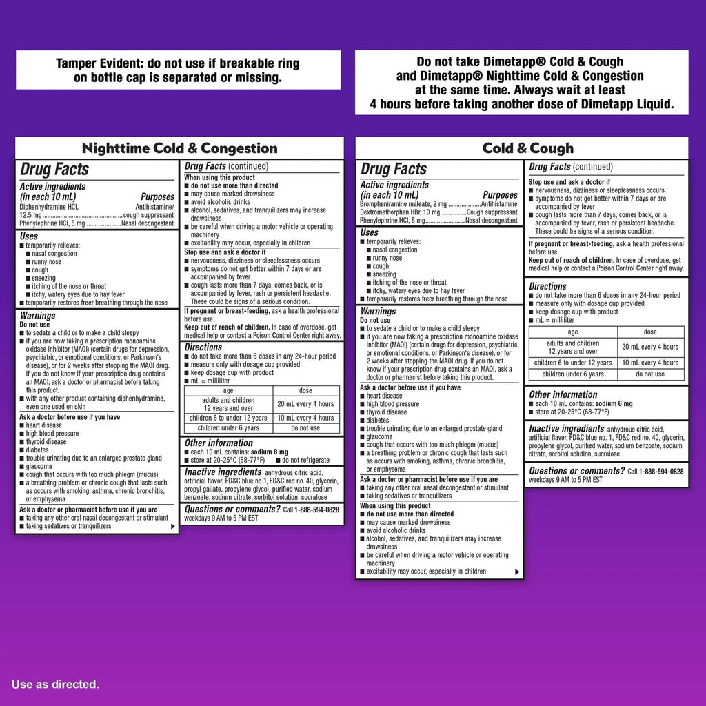 Grape Flavor Alcohol-Free Cold & Cough Medicine 4 oz Liquid Bottles A32159