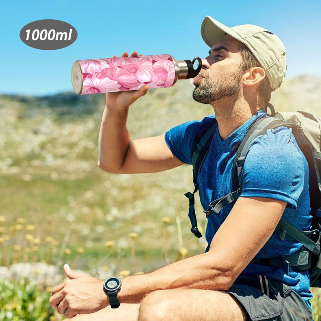 Pink Insulated Stainless Steel Water Bottle with Straw Lid 20 oz N912