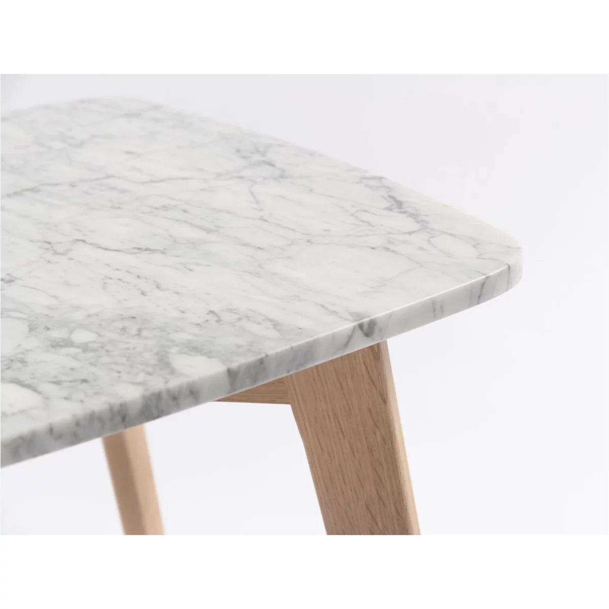 White and Beige Rectangular Marble Side Table X776093