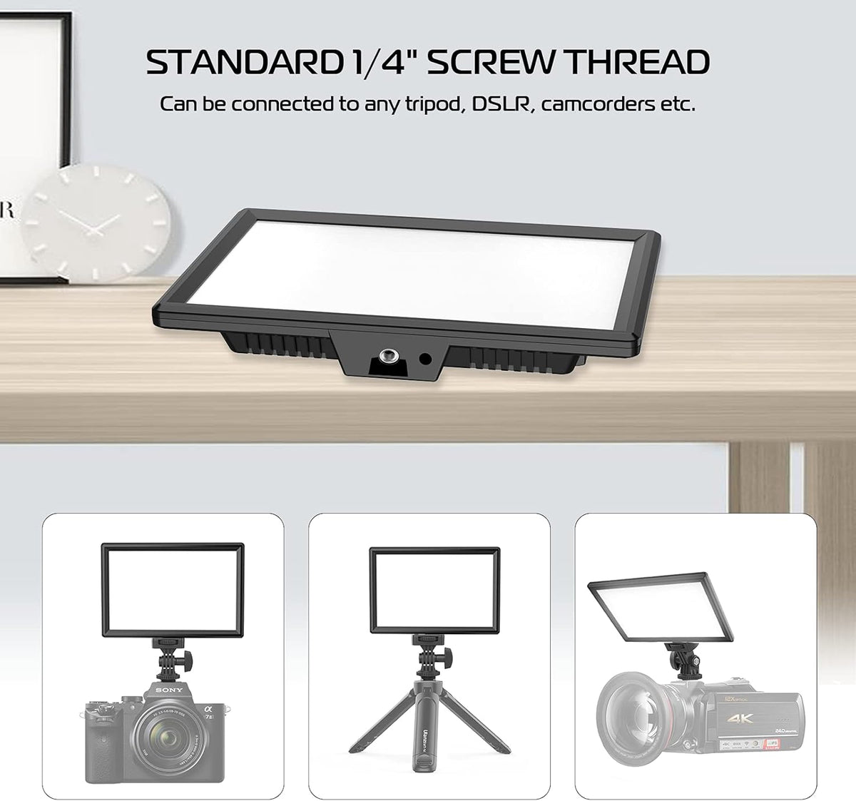 LED Panel Light with LCD Display, Dimmable Bi-Color 3200-5600K CRI95+ C458