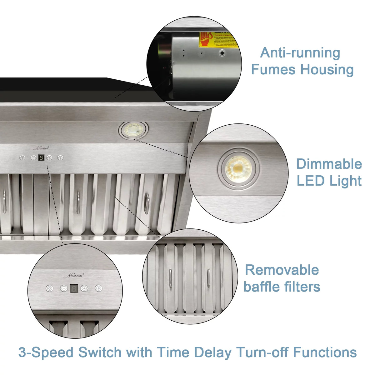 30 Inch Stainless Steel Ducted Range Hood Insert, 600 CFM W96782