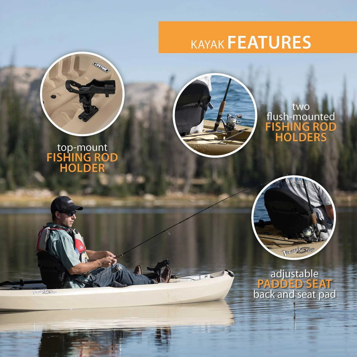 2 Pack Tan Fishing Kayak with Paddles F930860