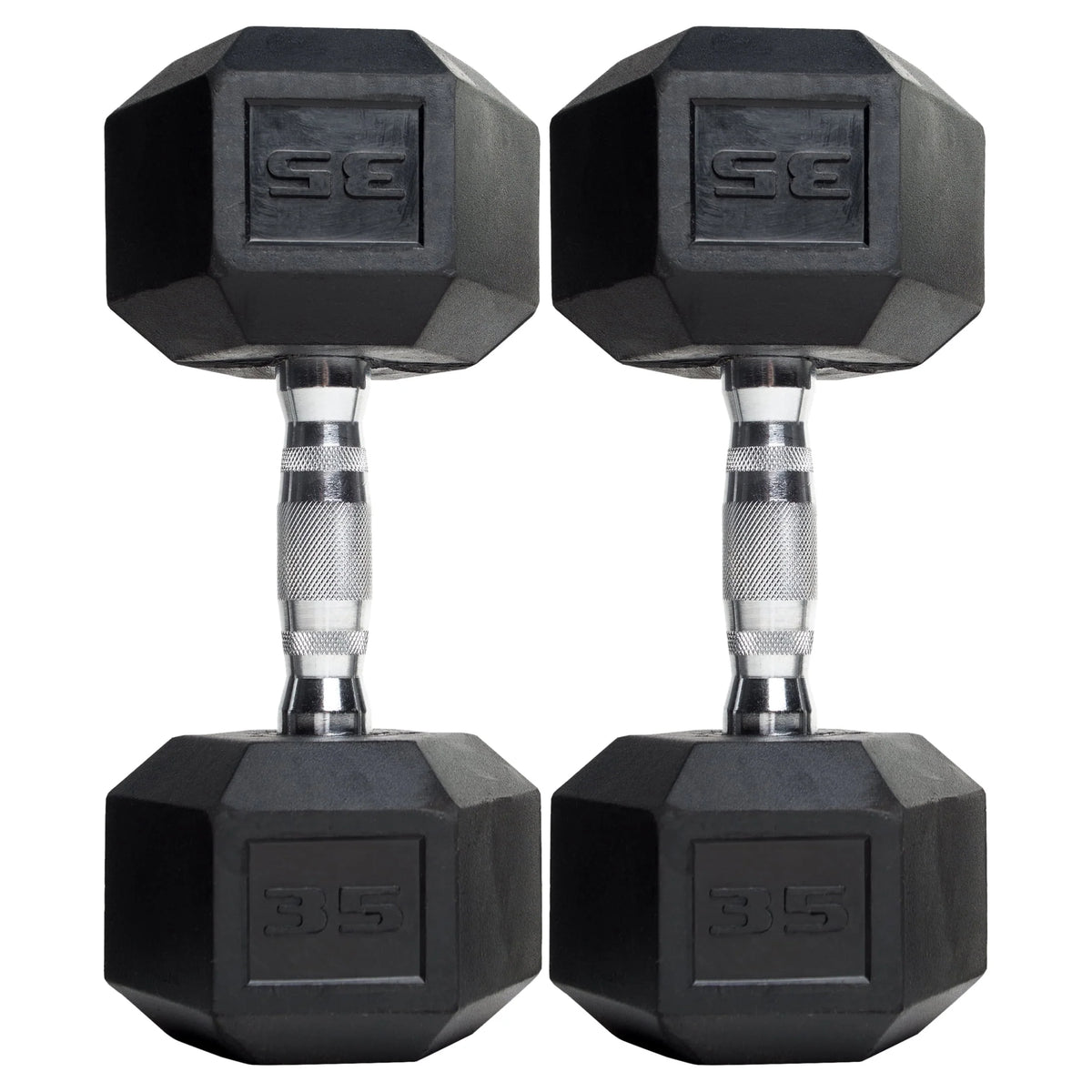 15lb Coated Rubber Hex Dumbbell Pair D59288