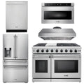 48 Propane Gas Range, Range Hood, Dishwasher, Refrigerator with Water and Ice Dispenser, Microwave H1061