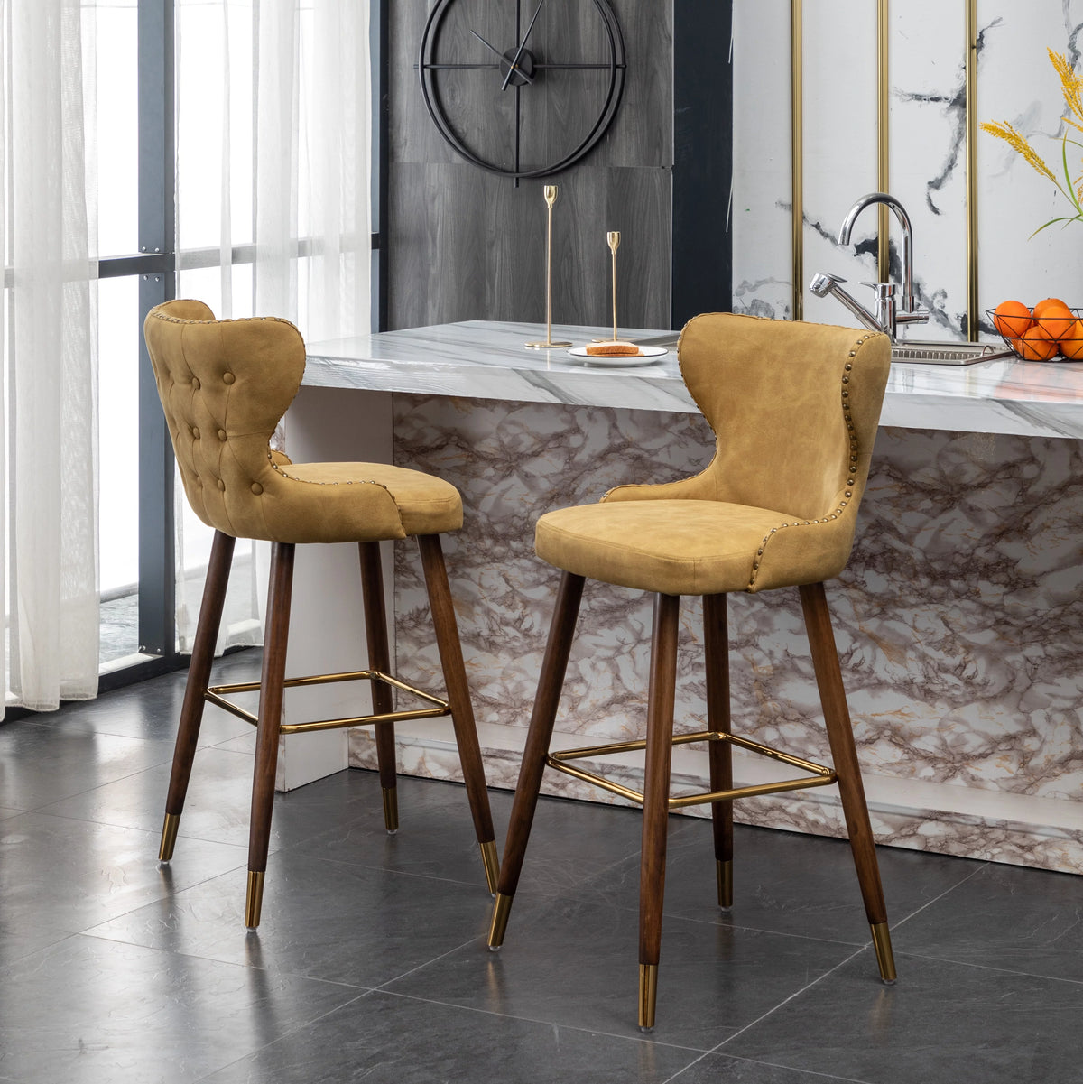 Yellow Set of 2 Bar Stool A937331