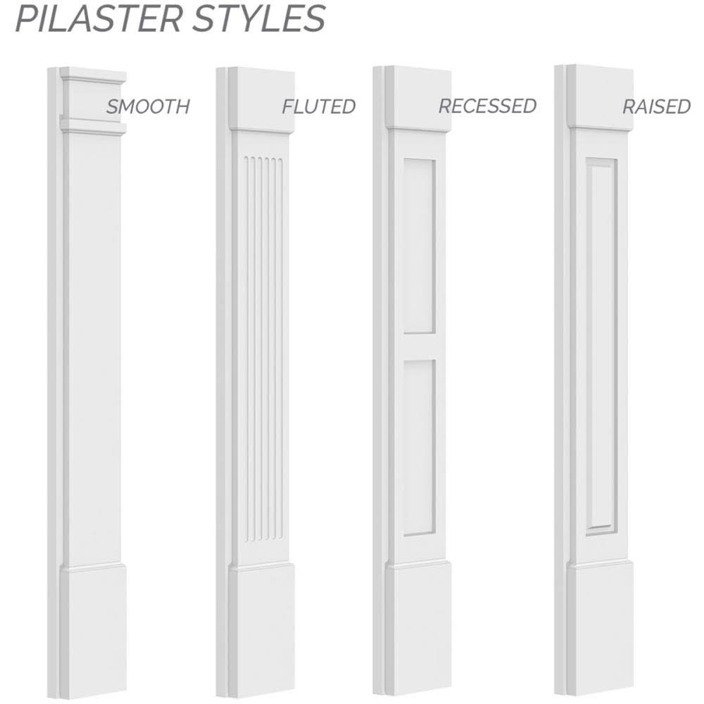 Flat Panel PVC Pilaster with Capital and Base (Pair) D540997