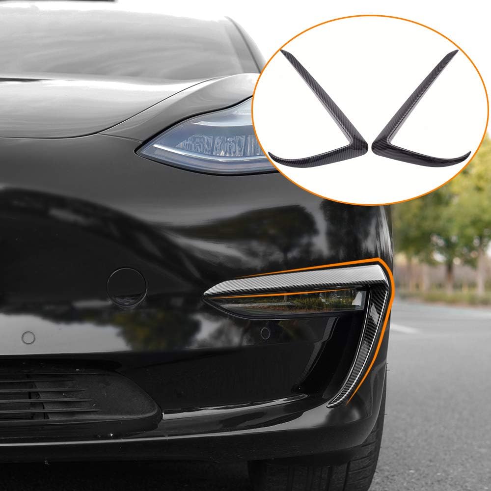 Glossy Carbon Fiber Pattern Fog Light Trim Cover Pack of 2 W94844