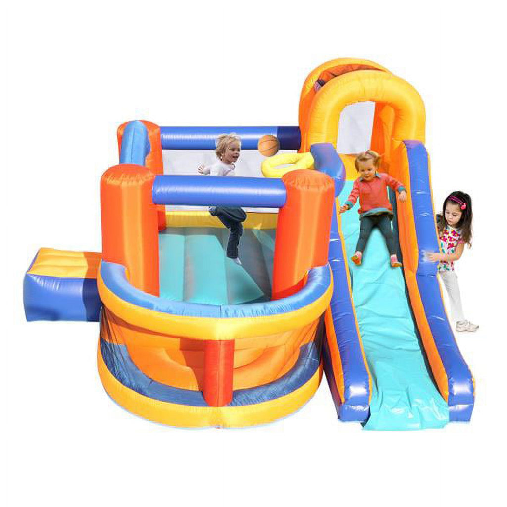 Inflatable Bounce House Slide Bouncer with Basketball Hoop Climbing Wall E126
