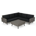 4 Piece Black Outdoor Wicker Sofa Set Q914