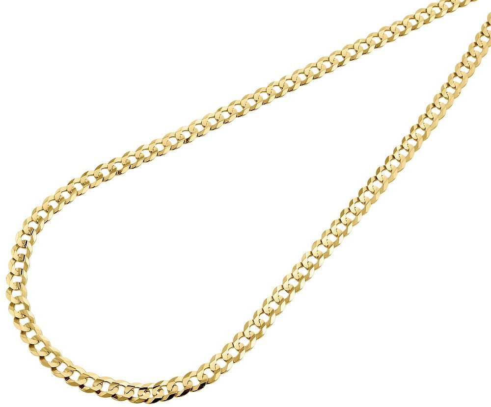 10K Yellow Gold Cuban Link Chain Necklace, 22 Inches U2455