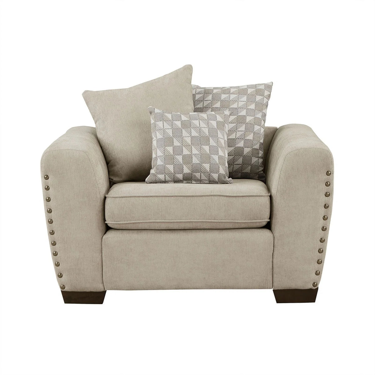 Light Brown Chenille Living Room Chair E198