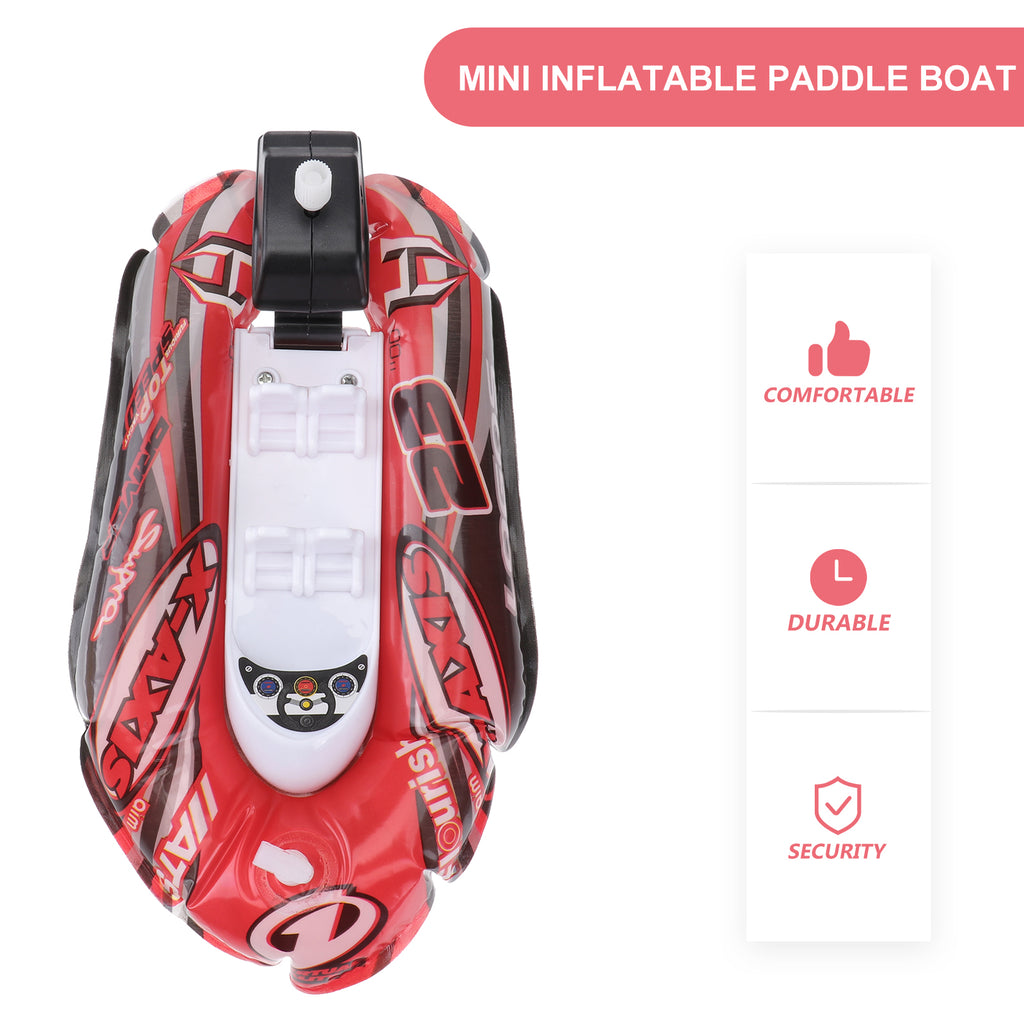 3pcs Mini Inflatable Paddle Boat Bathing Clockwork Toy (Random Color) V4517