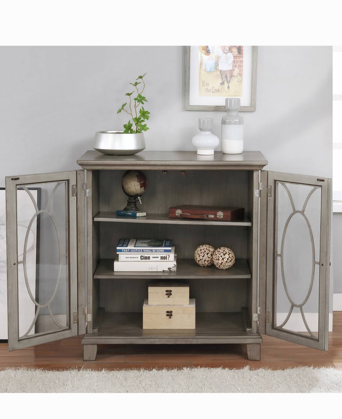 Brown 3-Shelf Hallway Cabinet F866