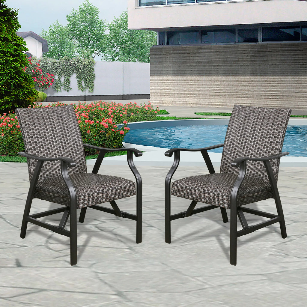 Rattan Patio Motion Rocking Chairs Set of 2 Y318577