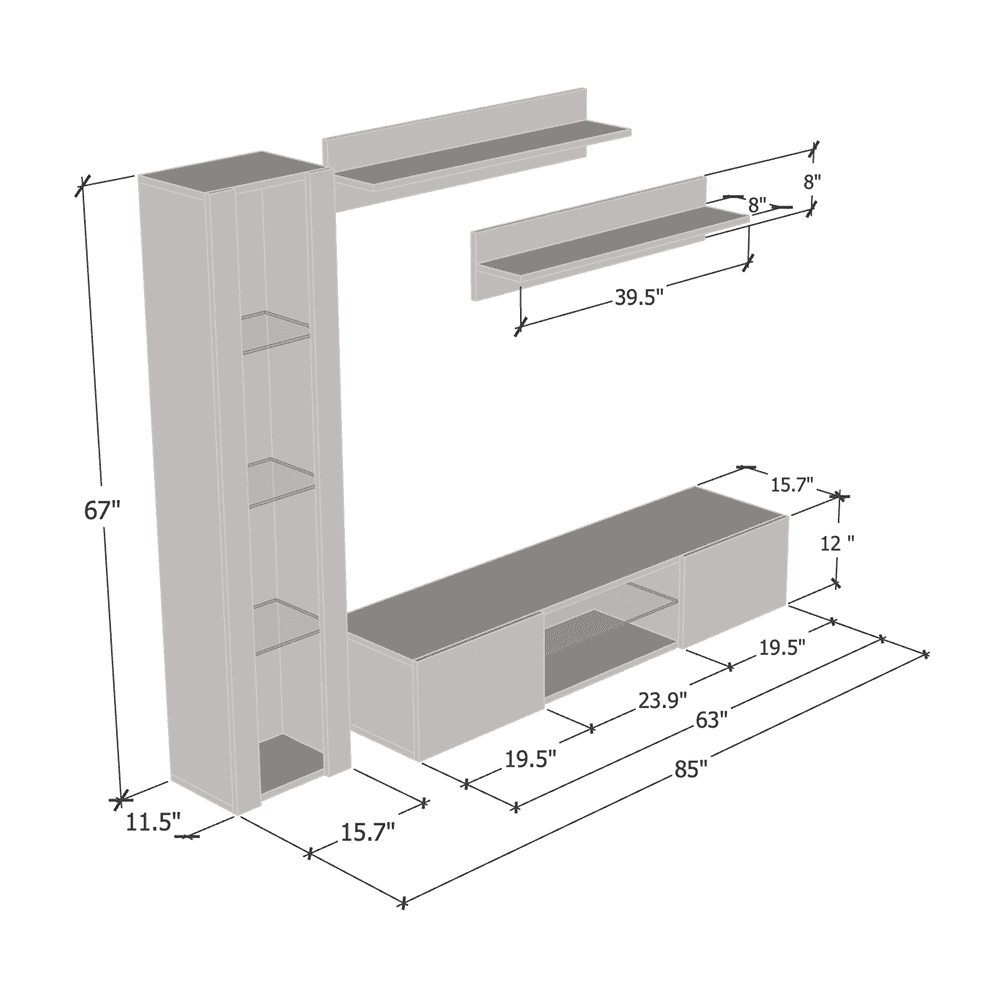Wall Mounted Floating Entertainment Center Z905908