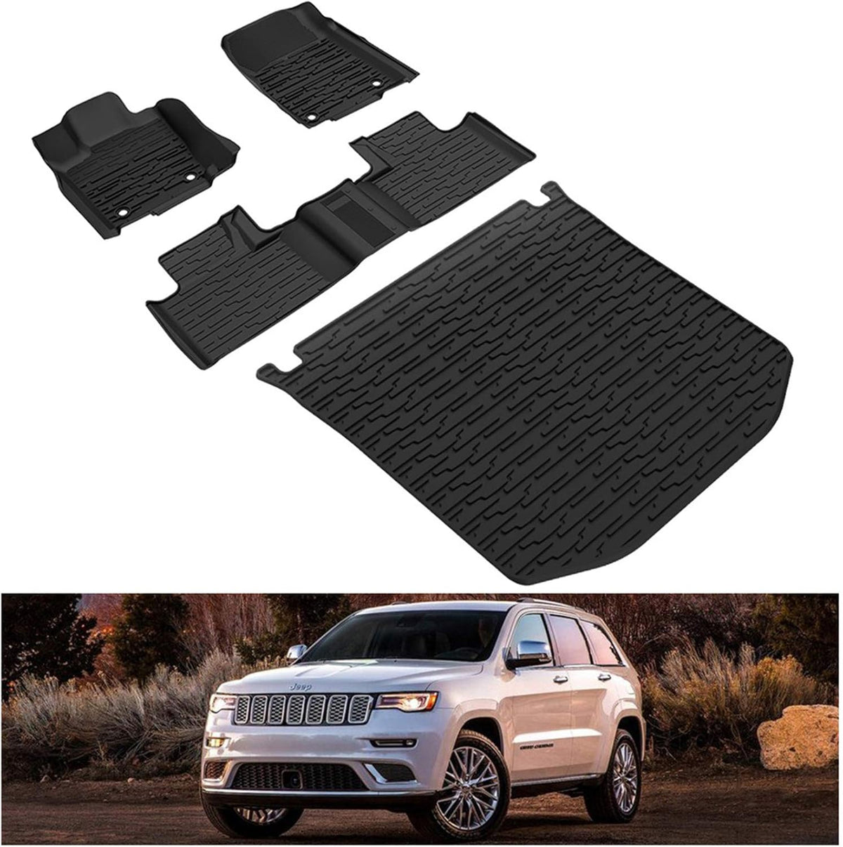 Black Rear Cargo Mat Liner Trunk Mats, 1 Pcs V889