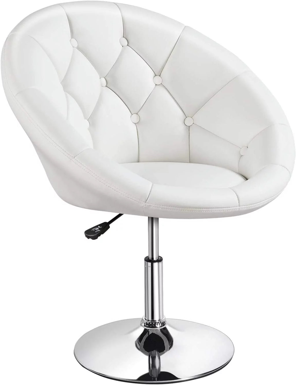 White Tufted Height Adjustable Swivel Accent Chair C58706