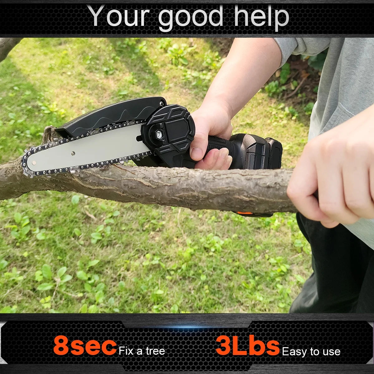 6 inch Cordless Mini Chainsaw with 2 Batteries S609177
