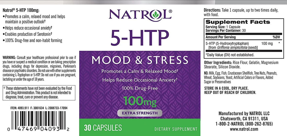 5-HTP 100 mg Capsules Pack of 6 O4768