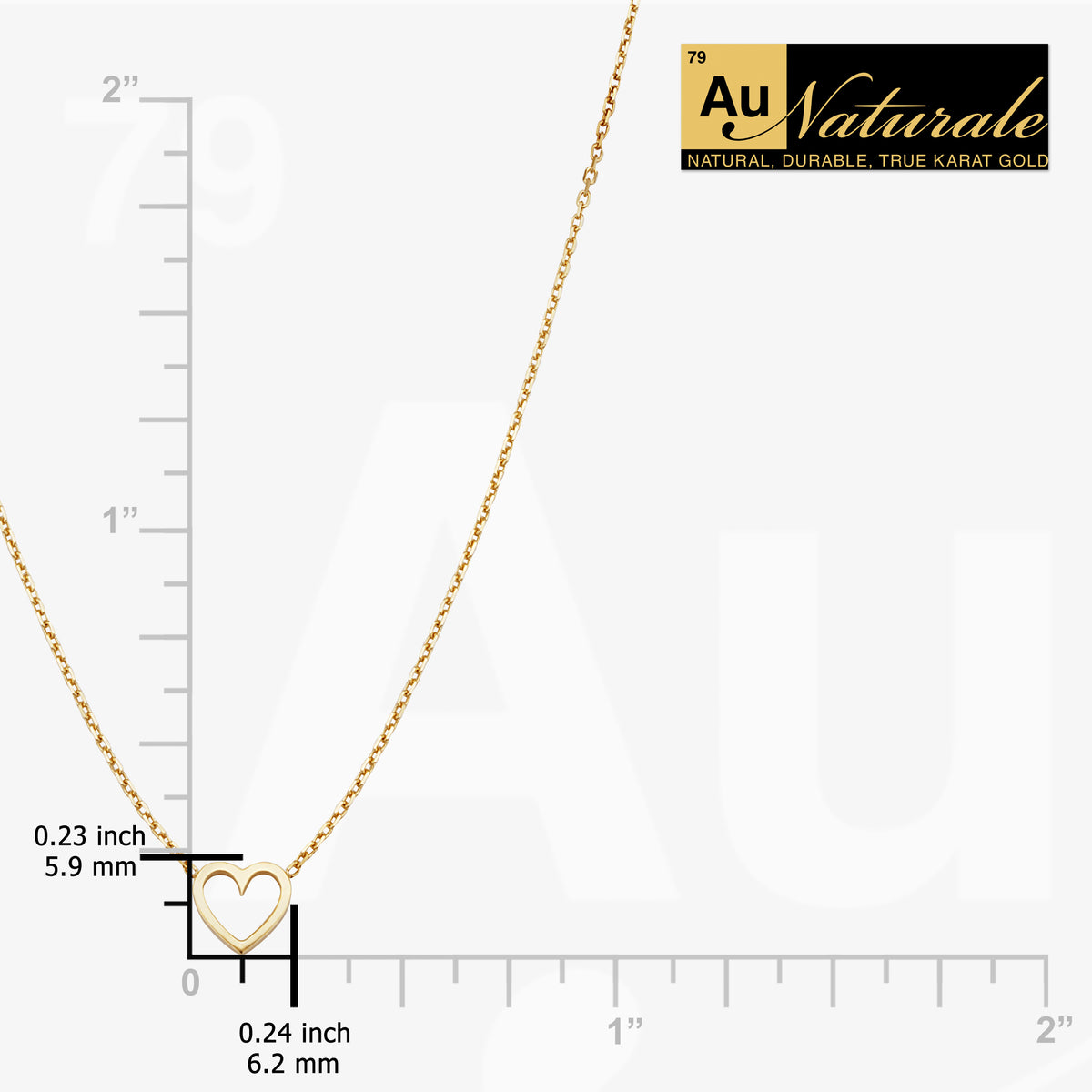 14k Yellow Gold Petite Heart Necklace W224