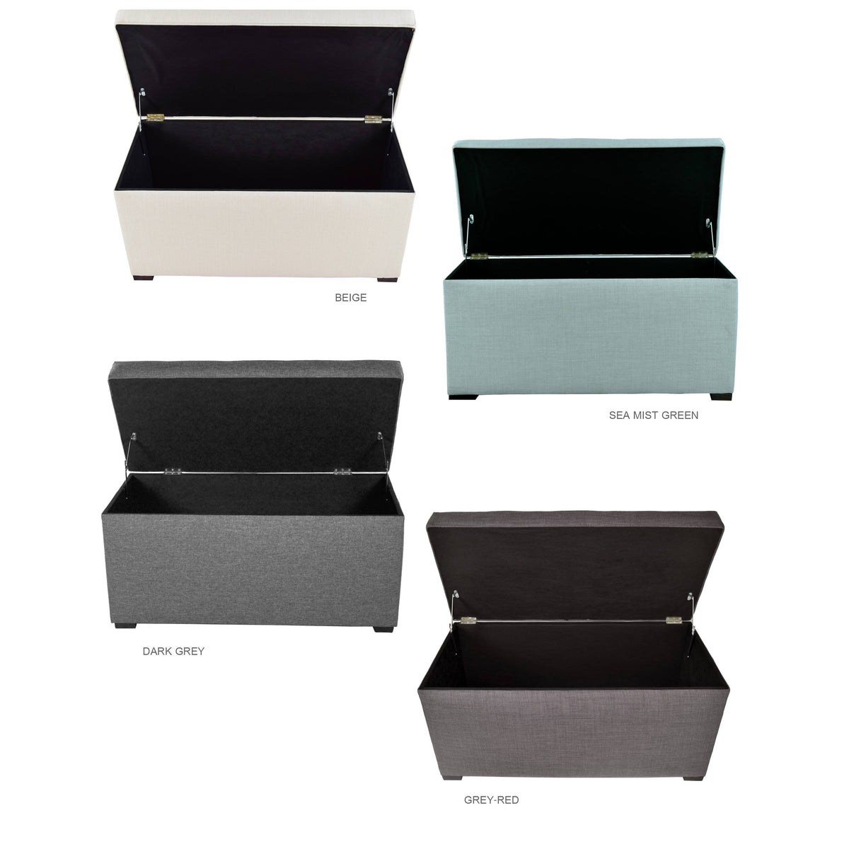 Green 8 Button Tufted Storage Bench Q53943