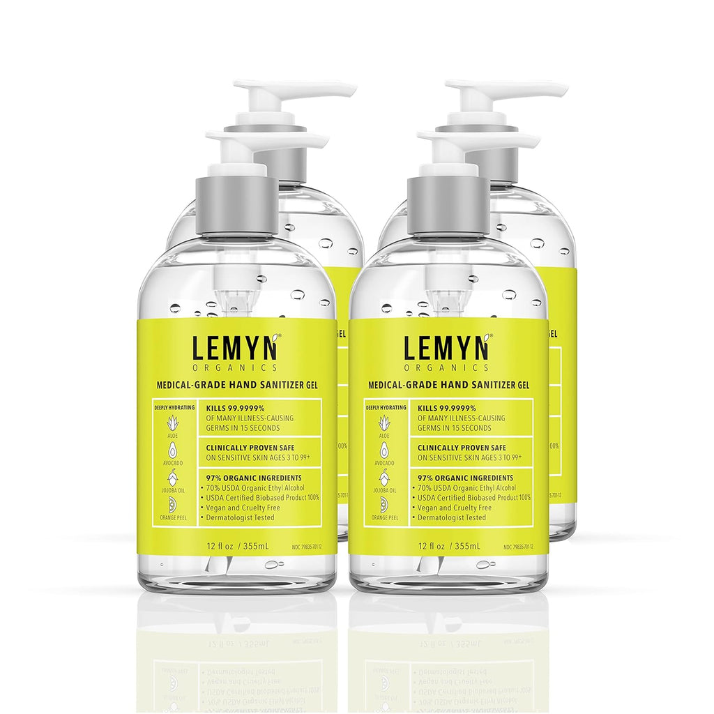 Lemyn Organics Hand Sanitizer Gel 12 FL.OZ. Pack of 4 Z722