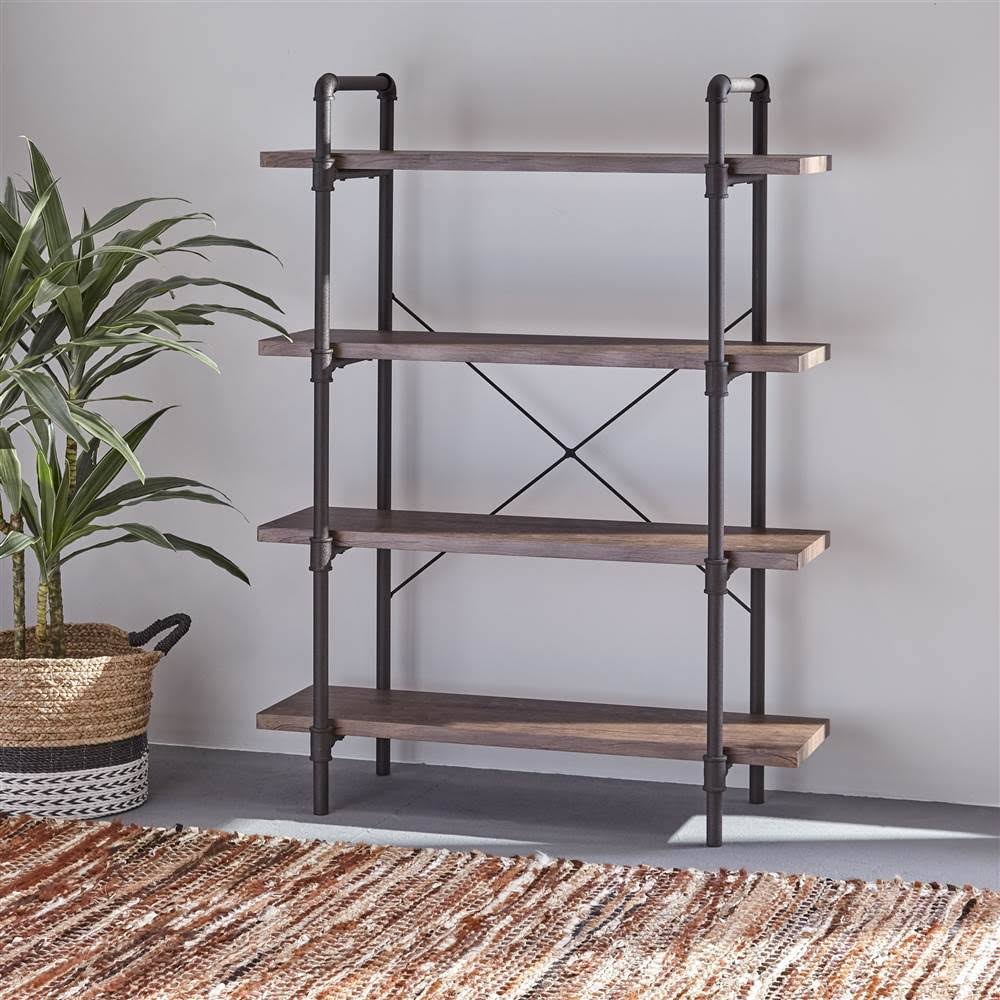 4-Tier Industrial Shelf in Dark Brown Q451