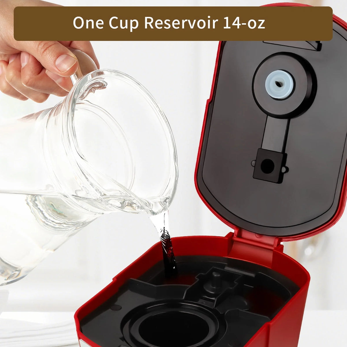 2 in 1 Single Serve Coffee Maker with Reusable Filters, Red D890646