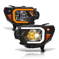 Black Projector Headlights with LED Light Bar W381