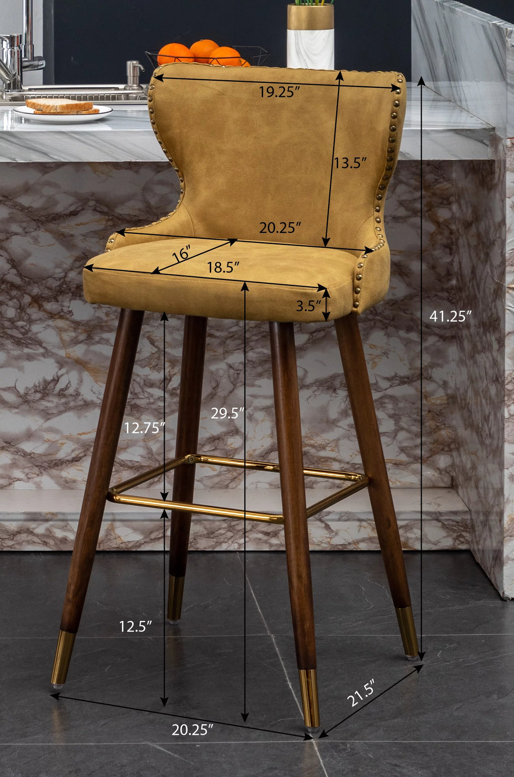 Yellow Set of 2 Bar Stool A937331