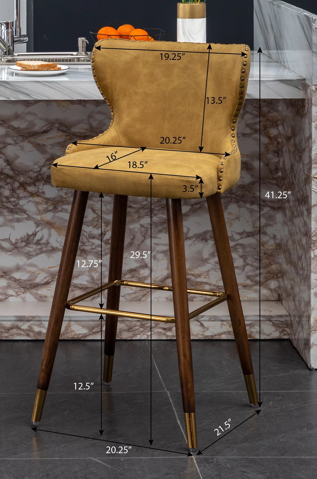 Yellow Set of 2 Bar Stool A937331