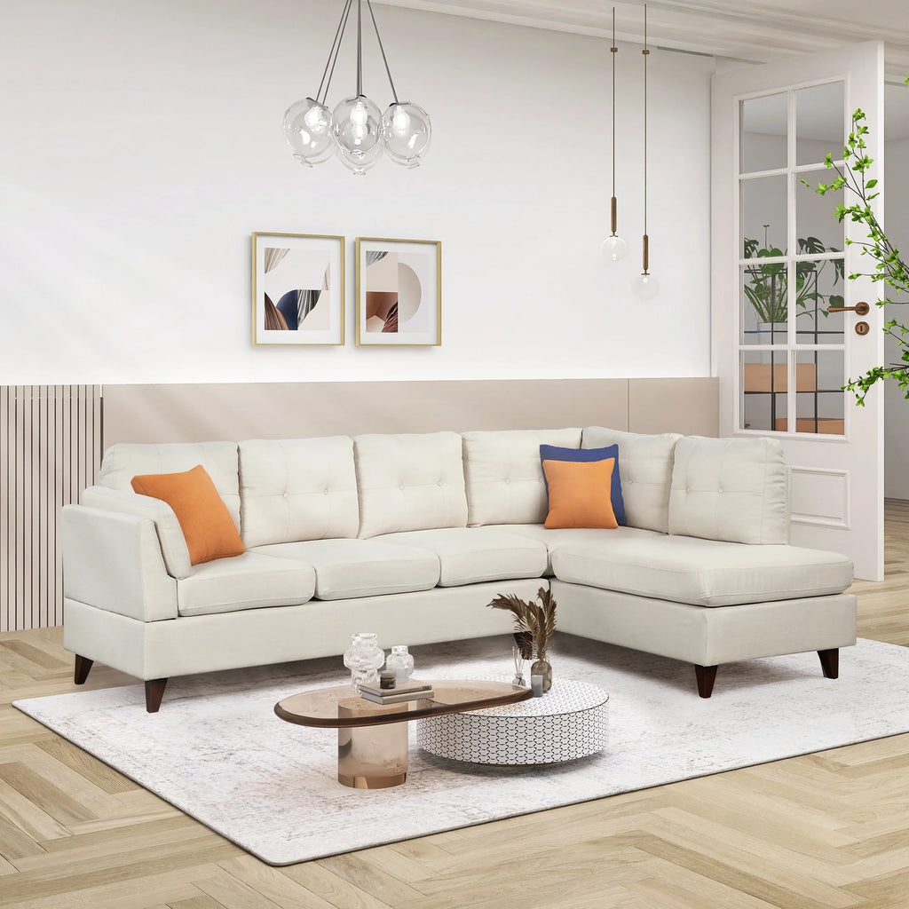 L-Shape Sectional Sofa with Chaise Lounge Gray M168
