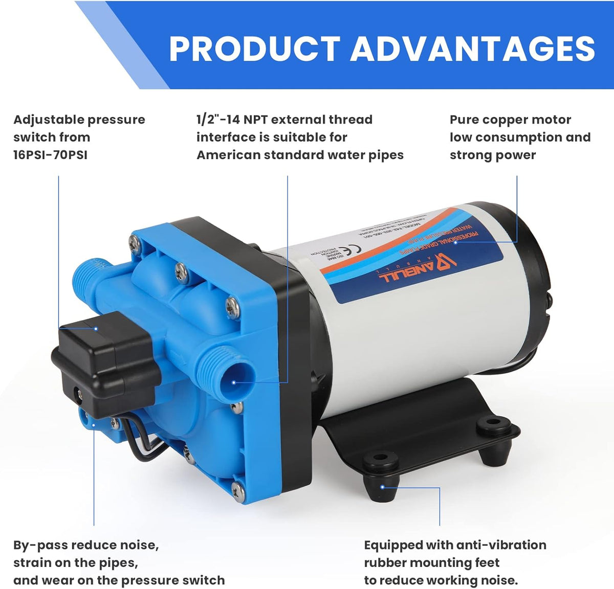 12V Self Priming Diaphragm Pump with Pressure Switch Z5484