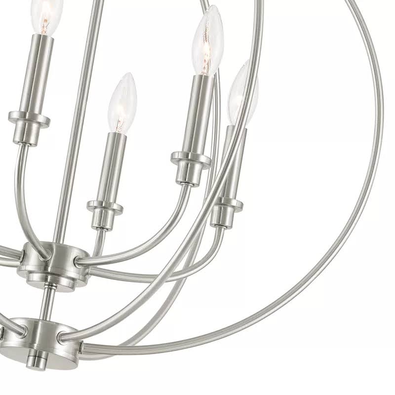 6-Light Globe Chandelier Brushed Nickel Y6285