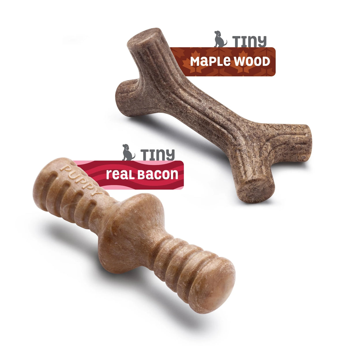 Tiny Bacon Durable Dog Chew Toy, 2-Pack Y6289