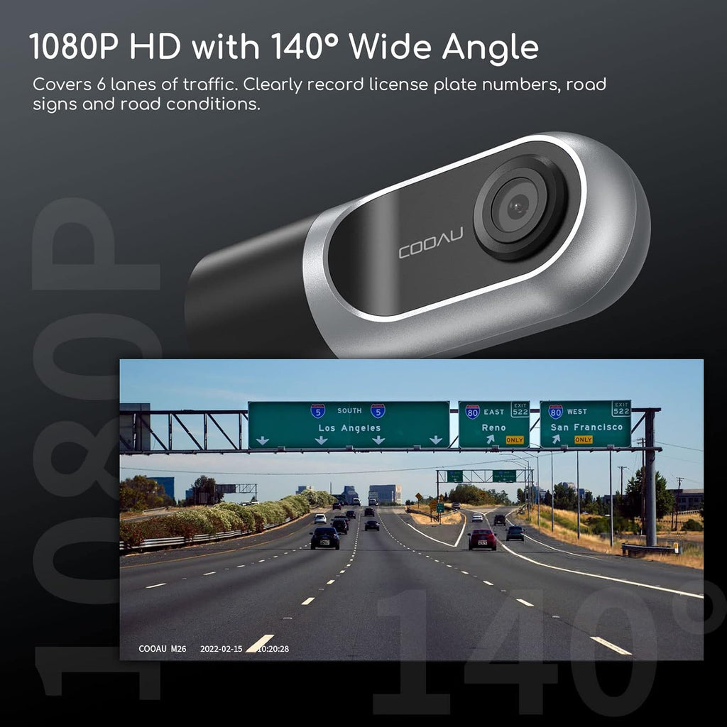 1080P FHD Dash Cam with Infrared Night Vision, Supercapacitor, Pack of 2 O185381