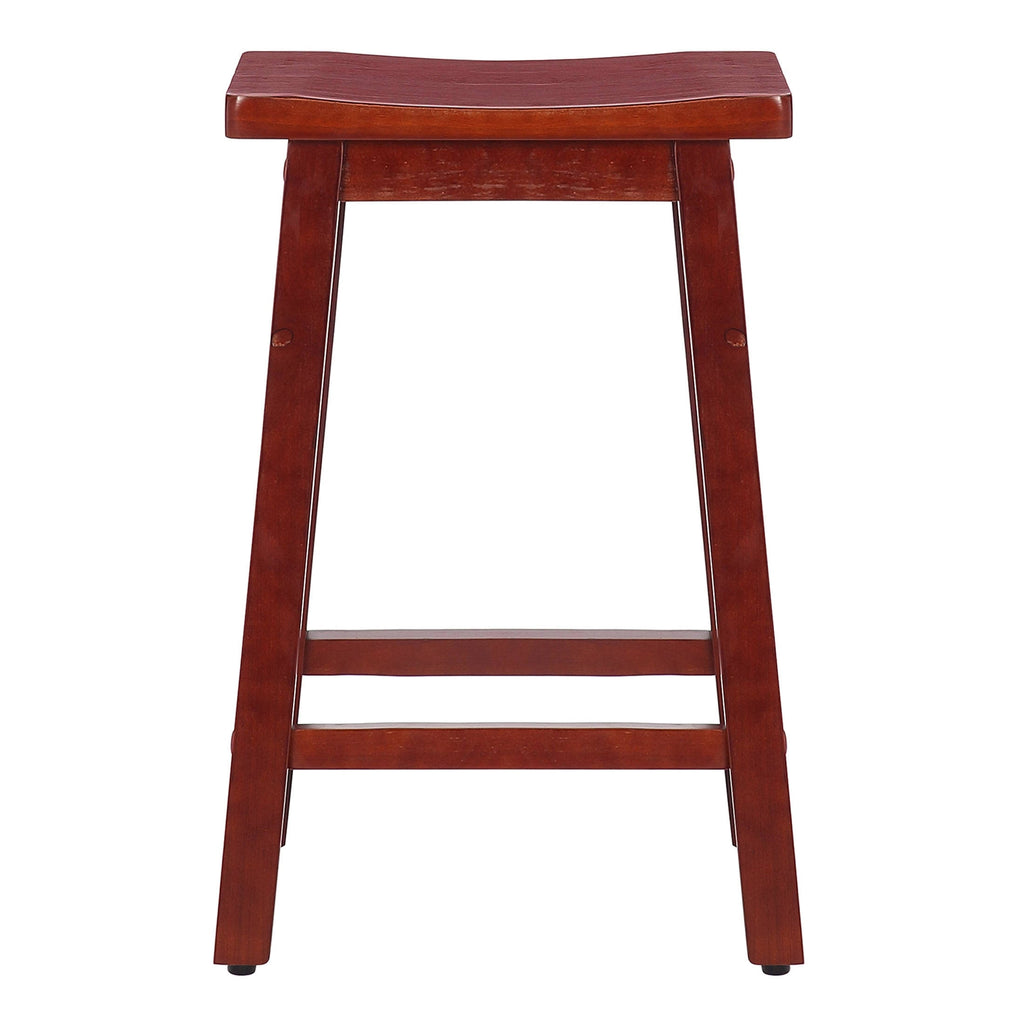 Solid Wood Saddle Bar Stool, Set of 2 - Open Gray K70188