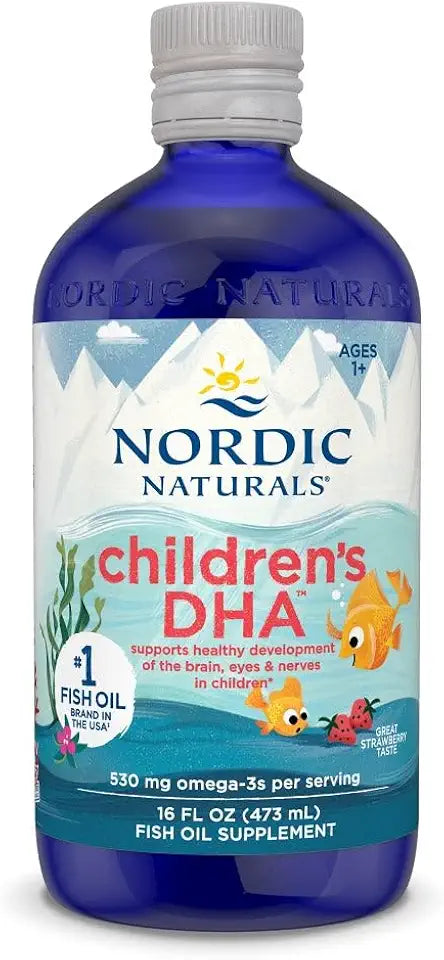 Children’s DHA Strawberry 16 oz 530 mg Omega-3 Non-GMO 192 Servings U83915